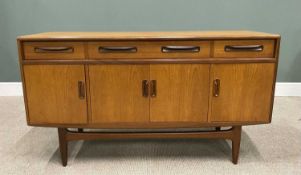 G-PLAN FRESCO MID CENTURY TEAK SIDEBOARD with three frieze drawers and four cupboard doors, on