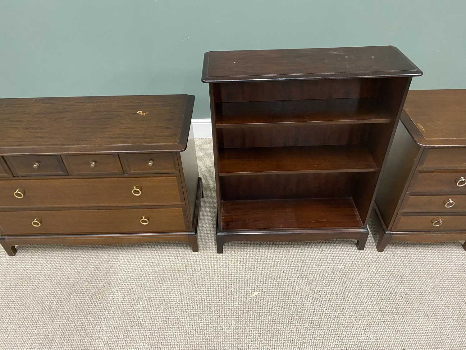 THREE ITEMS OF STAG MINSTREL BEDROOM & OTHER FURNITURE, comprising a chest of four small over two - Image 2 of 3
