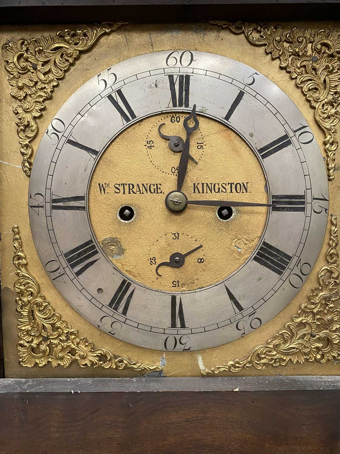WILLIAM STRANGE KINGSTON 12-INCH SQUARE DIAL LONGCASE CLOCK, the dial having pierced gilt - Image 8 of 10