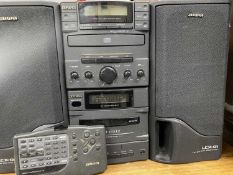 AIWA LCX-01 MINI HI-FI SYSTEM, with remote control, E/T, 29cms H, 44cms W, 23cms D (speakers do