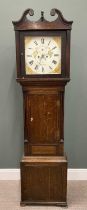 OWEN WILLIAMS PENRHYN OAK LONGCASE CLOCK CIRCA 1830, 14-inch square painted dial set with Roman