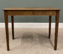 REGENCY MAHOGANY HALL TABLE, moulded edge rectangular top over walnut side and front panels, with
