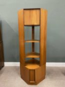 G-PLAN MID CENTURY TWO-PIECE STANDING CORNER UNIT, with single upper cupboard door and two shelves
