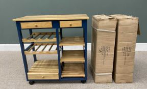 THREE MODERN KITCHEN TROLLEY / WORKSTATIONS, 1 x assembled, 2 x flat packed and boxed, 86cms H,