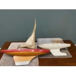 TWO VINTAGE POND YACHTS WITH STAR YACHT BRAND LABELS ATTACHED, one named 'Endeavor IV', 47cms L, the