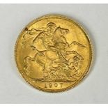 EDWARD VII GOLD FULL SOVEREIGN, 1907, 8g Provenance: private collection Gwynedd