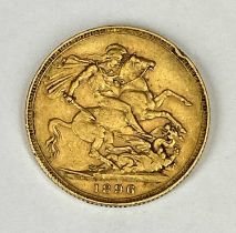 QUEEN VICTORIA VEILED BUST GOLD FULL SOVEREIGN, 1896, 8g Provenance: private collection Gwynedd