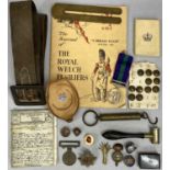 ROYAL WELCH FUSILIERS COLLECTABLES & OTHER MILITARIA ITEMS, to include a GSM with Malaya clasp,