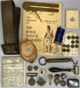 ROYAL WELCH FUSILIERS COLLECTABLES & OTHER MILITARIA ITEMS, to include a GSM with Malaya clasp,