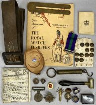 ROYAL WELCH FUSILIERS COLLECTABLES & OTHER MILITARIA ITEMS, to include a GSM with Malaya clasp,