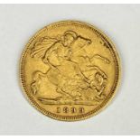 QUEEN VICTORIA VEILED HEAD GOLD HALF SOVEREIGN, 1899, 4g Provenance: private collection Gwynedd