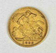 QUEEN VICTORIA VEILED HEAD GOLD HALF SOVEREIGN, 1899, 4g Provenance: private collection Gwynedd