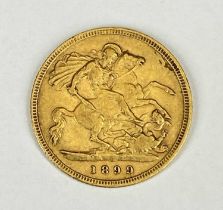 QUEEN VICTORIA VEILED HEAD GOLD HALF SOVEREIGN, 1899, 4g Provenance: private collection Gwynedd