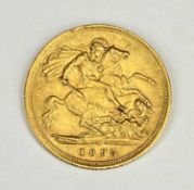 QUEEN VICTORIA VEILED HEAD GOLD HALF SOVEREIGN, 1895, 4g Provenance: private collection Gwynedd