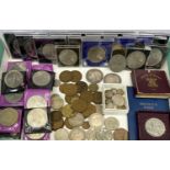 VICTORIAN SILVER & LATER PRE AND POST DECIMAL COINAGE AND COLLECTABLE CROWNS, lot includes 2 x