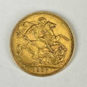 EDWARD VII GOLD FULL SOVEREIGN, 1907, 8g Provenance: private collection Gwynedd