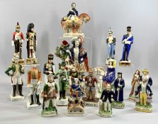 REPRODUCTION STAFFORDSHIRE & CONTINENTAL MILITARY FIGURINES GROUP, titles to the Staffordshires