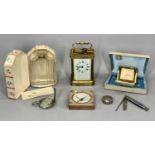 EARLY 20TH CENTURY BRASS CASED CARRIAGE CLOCK & OTHER COLLECTABLE ITEMS, including an Atkinson's