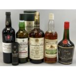 CANADIAN CLUB WHISKY 40 fl.oz liq. 1.14L, 40% alc / vol, George & J G Smiths 8-year old Glenlivet