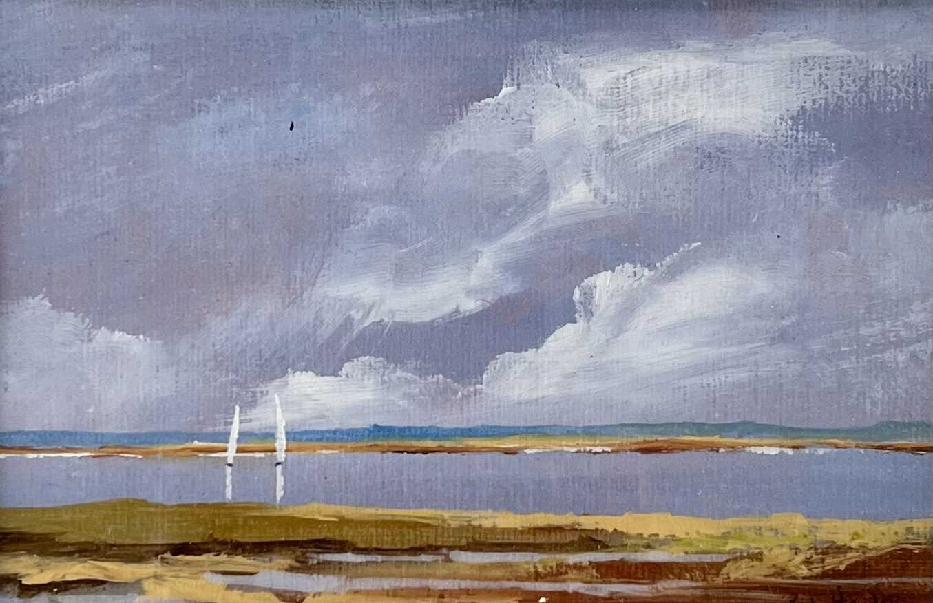 ROB HENDRY (British, 20th Century) watercolour - titled verso 'Yachts, Caernarfon Estuary', signed - Image 4 of 5