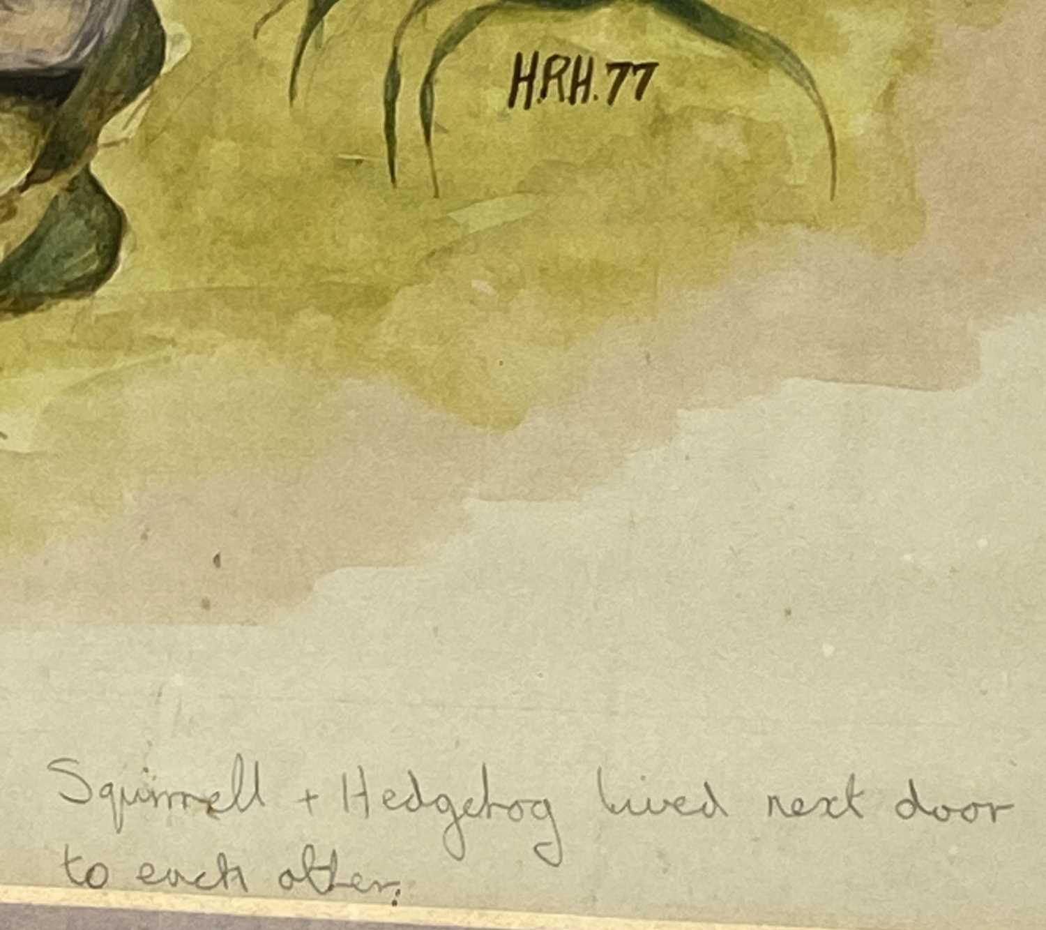 INITIALLED HRH & DATED '77, 2 x watercolours - toad sitting on a lily pad, inscribed 'Squirrel and - Image 5 of 7