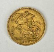 EDWARD VII GOLD FULL SOVEREIGN, 1905, 8g Provenance: private collection Gwynedd