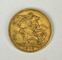 EDWARD VII GOLD FULL SOVEREIGN, 1905, 8g Provenance: private collection Gwynedd