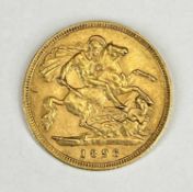 QUEEN VICTORIA VEILED HEAD GOLD HALF SOVEREIGN, 1896, 4g Provenance: private collection Gwynedd