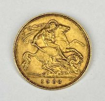 EDWARD VII GOLD HALF SOVEREIGN, 1908, 4g Provenance: private collection Gwynedd