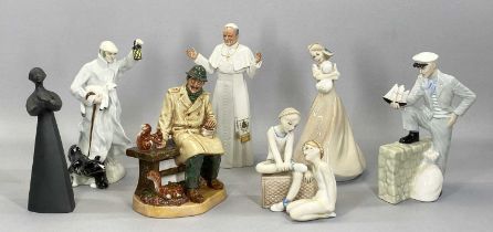 SEVEN ROYAL DOULTON FIGURINES, 'Lunchtime' HN2485, 'His Holiness Pope John Paul II' HN2888, '
