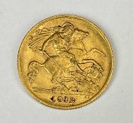 GEORGE V GOLD HALF SOVEREIGN, 1912, 4g Provenance: private collection Gwynedd