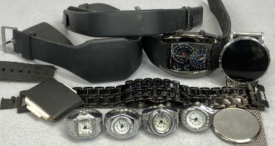 GENTS FUTURISTIC WATCHES GROUP & FOUR RING WATCHES Provenance: private collection Gwynedd