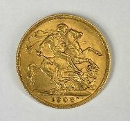 EDWARD VII GOLD FULL SOVEREIGN, 1906, 8g Provenance: private collection Gwynedd