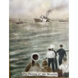 EARLY 20TH CENTURY highlighted photograph / print - 'The Passing of the Majestic', 49.5 x 38cms