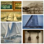 ANTIQUE-STYLE MARINE SHIPPING & YACHTING RELATED PICTURES AND PRINTS, A QUANTITY, lot comprises 5