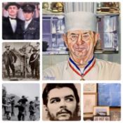UNDERWOOD contemporary oil on canvas - depicting a head and shoulders study of a French chef in a