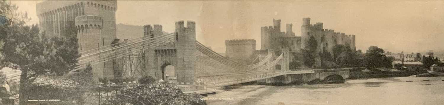 FIVE VARIOUS FURNISHING PRINTS comprising panoramic Photo Co Birmingham view of Conwy Castle without - Image 6 of 7