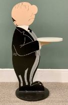 NOVELTY BUTLER / WAITER CALLING CARD STAND, 93cms H, 35cms diam. base Provenance: deceased estate