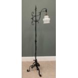 VINTAGE WROUGHT IRON LANTERN-STYLE STANDARD LAMP, 167cms H Provenance: private collection Cheshire