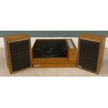 MID-CENTURY METRO SOUND STEREO RECORD PLAYER WITH GARRARD TURN TABLE, serial no. 2204, and a pair of