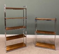 TWO PIEFF OF WORCESTER MID-CENTURY CHROME & ROSEWOOD SHELVING UNITS CIRCA 1970, both items from