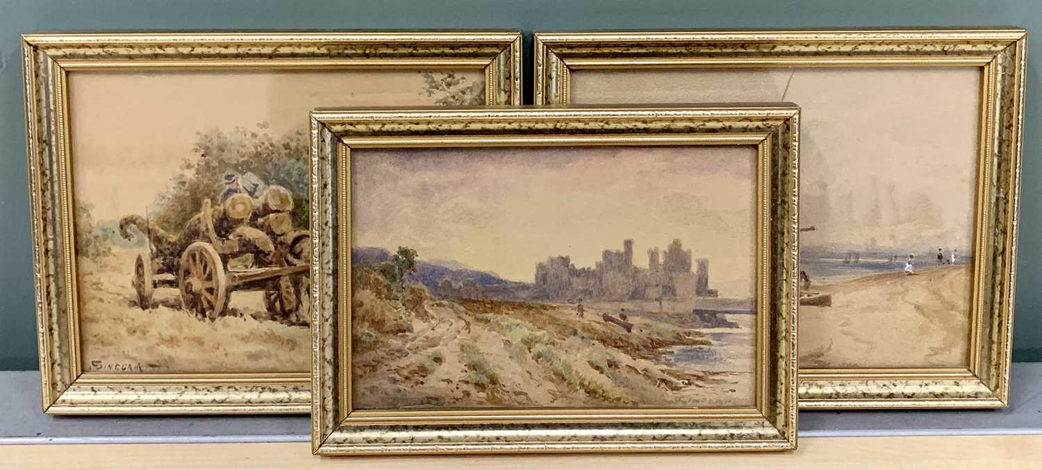 JOHN SINCLAIR (active 1871-1922) 3 x small watercolour studies - all signed, titled verso 'Conwy - Image 5 of 6