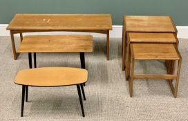 MID-CENTURY G-PLAN & OTHER TABLES comprising nest of three G-Plan red label occasional tables, 48.