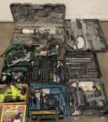 TOOLS: GOOD QUANTITY OF CASED POWER TOOLS to include Titan grinder, a masonry breaker, hammer drill,