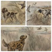 ‡ HENRY WILKINSON (British 1921-2011) limited edition prints, a trio - hunting retrievers, signed in