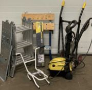 TOOLS & GARAGE EQUIPMENT: VERY LARGE QUANTITY, to include Karcher 408 pressure washer, sack truck,