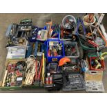 GARAGE TOOL ASSORTMENT to include toolboxes and an enormous assortment of various metal and