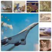TRANSPORT COLLECTABLES including Concord in flight pictorial clock, other aviation / steam /