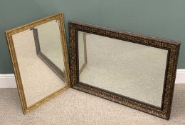 TWO GILT FRAMED MIRRORS, one with bevel edge, 86 x 60cms, the other a reproduction decorative mirror