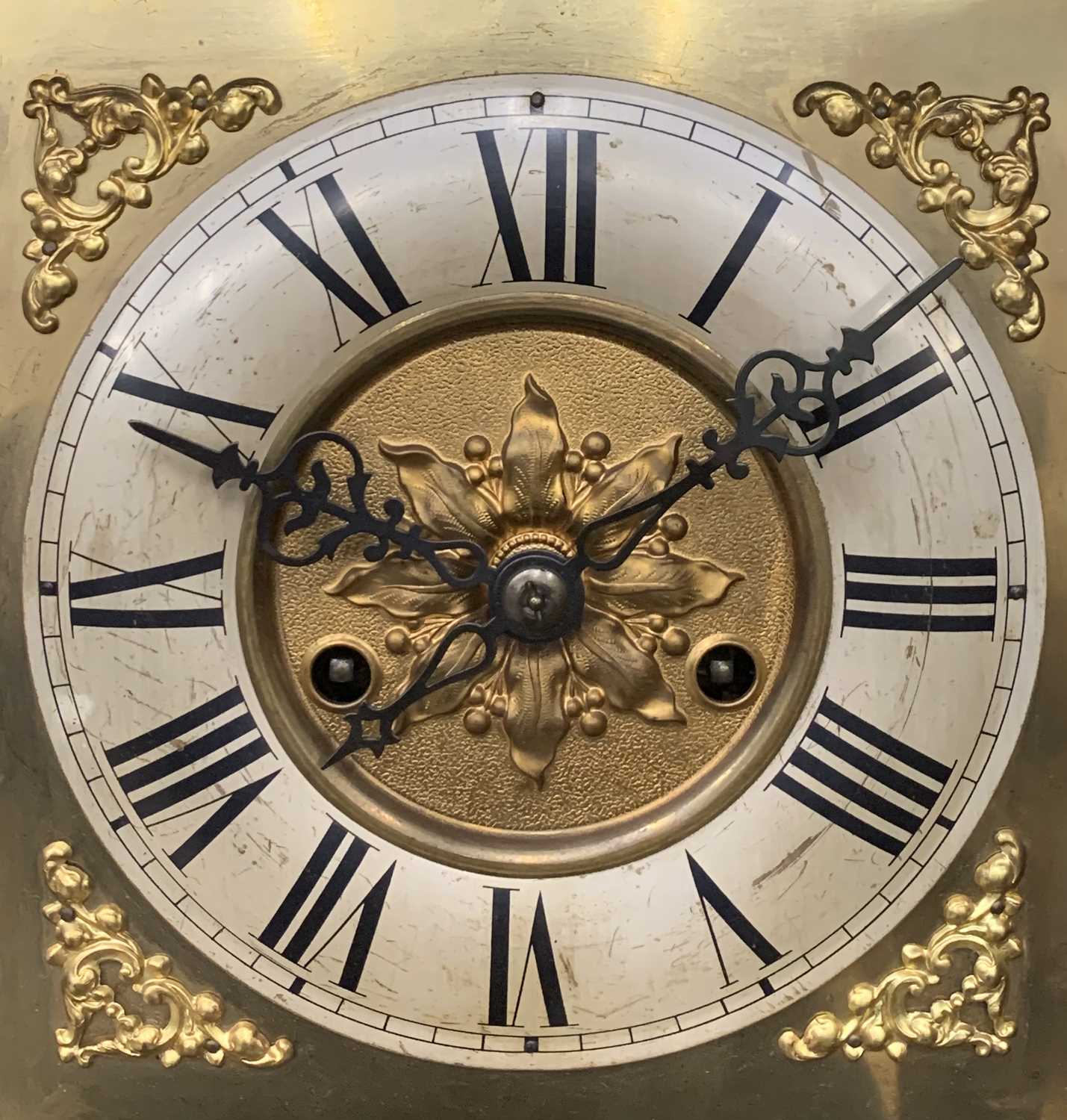 VIENNA-TYPE WALL CLOCK circa 1900, silvered and brass dial, set with Roman numerals before a - Image 2 of 4